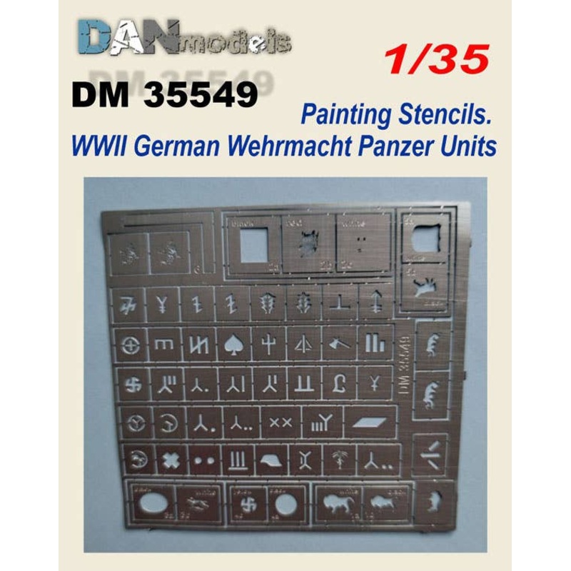 1/35 WWII German Wehrmacht Panzer Units marking stencils