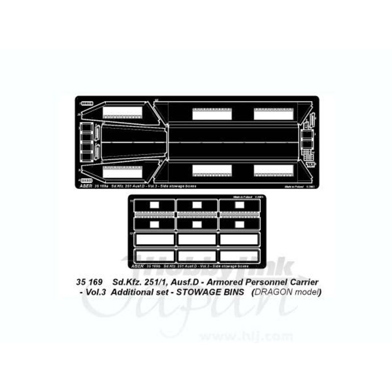 Sd.Kfz. 251/1 Ausf D Vol.3 Stowage Bins (for Dragon)