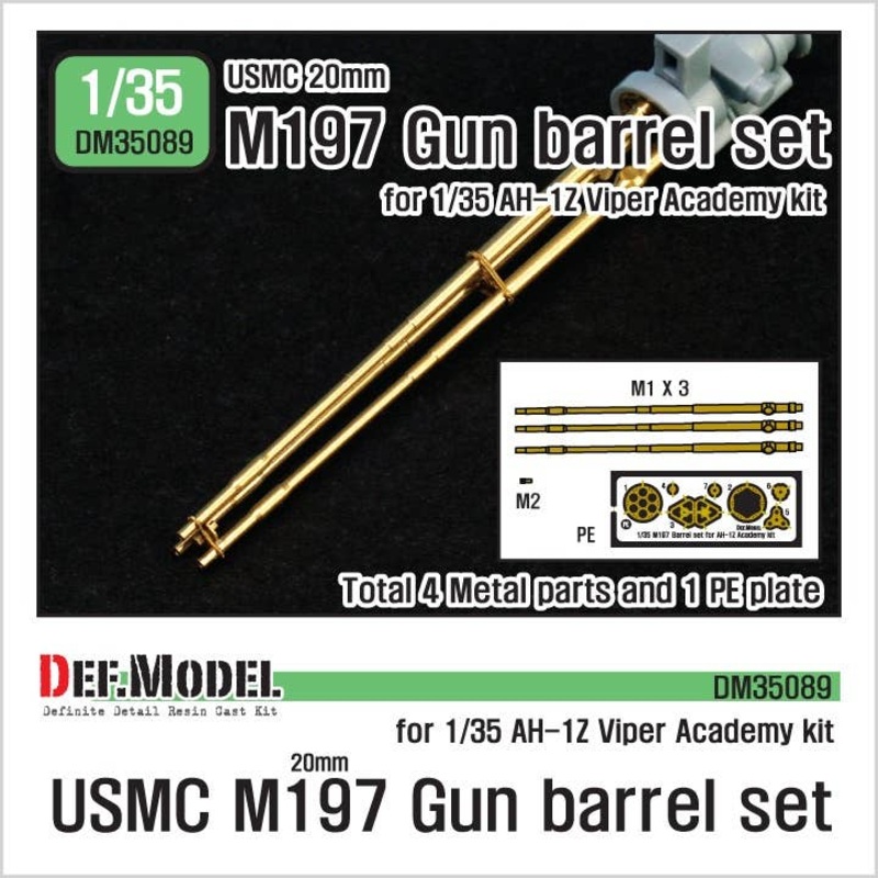 USMC M197 152mm Gun Metal Barrel Set (for 1/35 AH-1Z Viper Academy Kit)