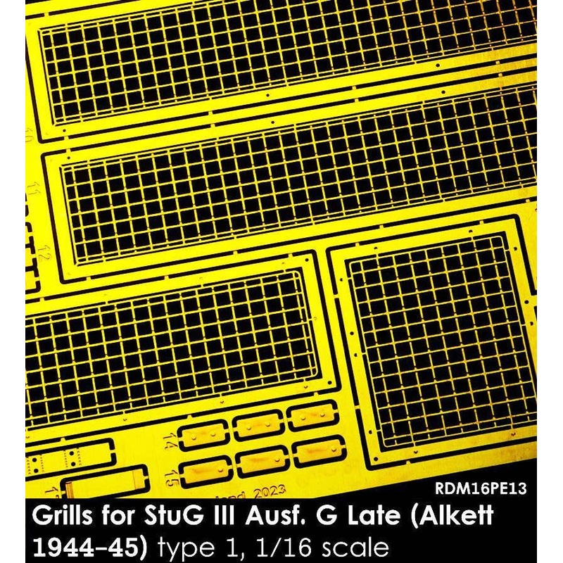 1/16 WWII German Assault Gun III Type G Late Model (Etching grill set for Alket (1944-45) Type1 (with Tool Clamp)