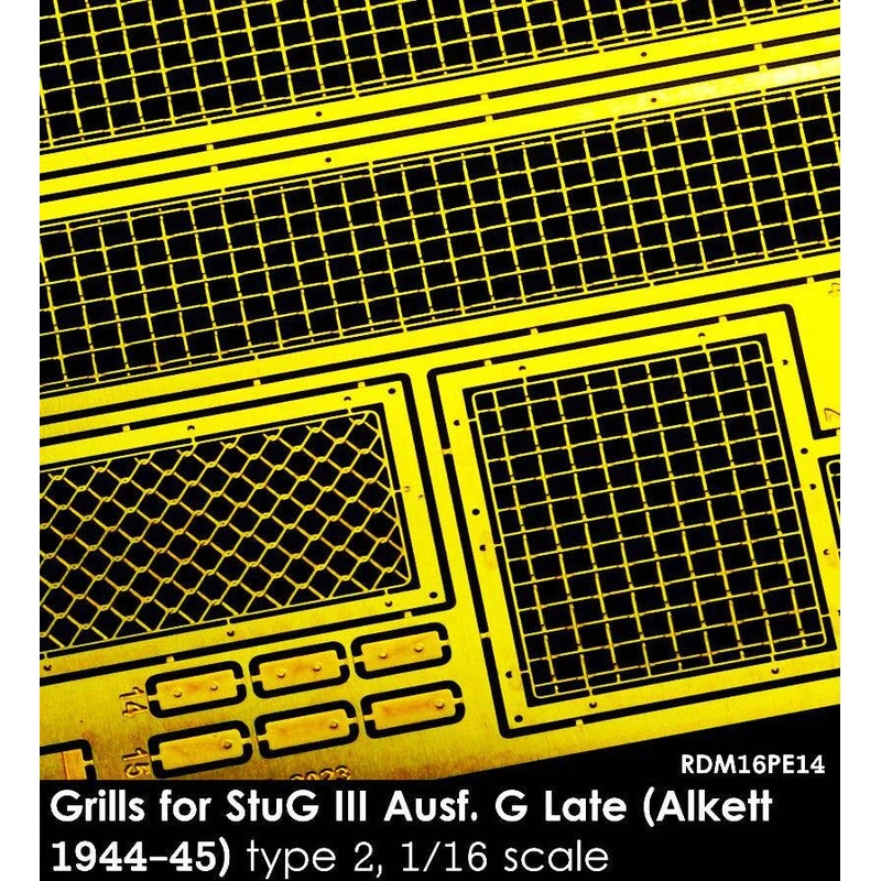 1/16 WWII German Assault Gun III Type G Late Model (Etching grill set for Alket (1944-45) Type2 (with Tool Clamp)