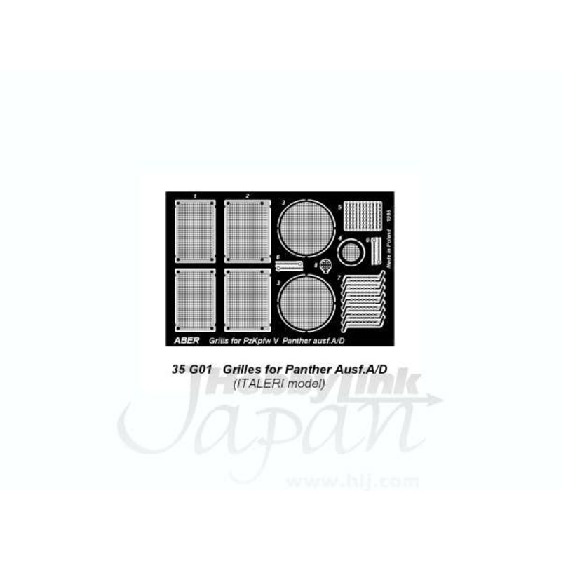 1/35 Grilles for Panther, Ausf A/D (for Italeri)