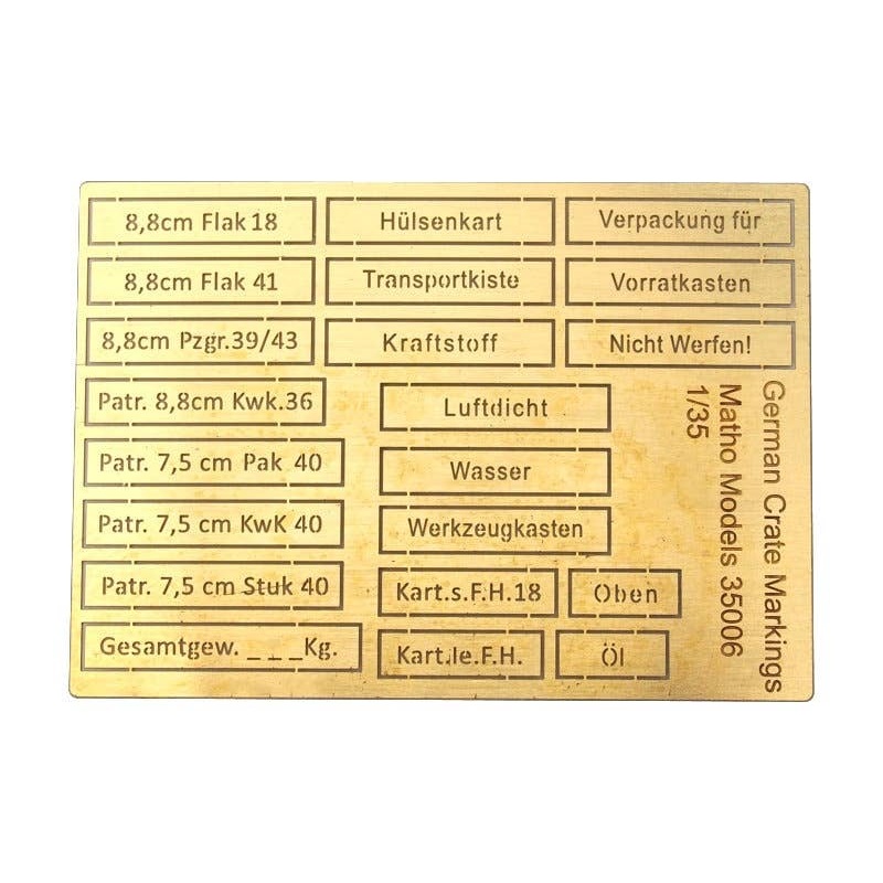 German Crate Markings (Airbrush Templates)