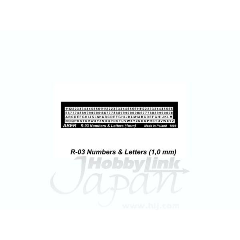 Letters & Numbers (1mm high)