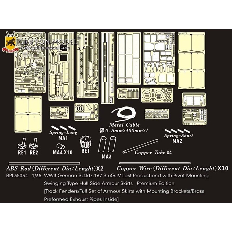 1/35 WWII German Sd.kfz.167 StuG.IV Last Production with Pivot Mounting Swinging Type Hull Side Armour Skirts, Premium Edition