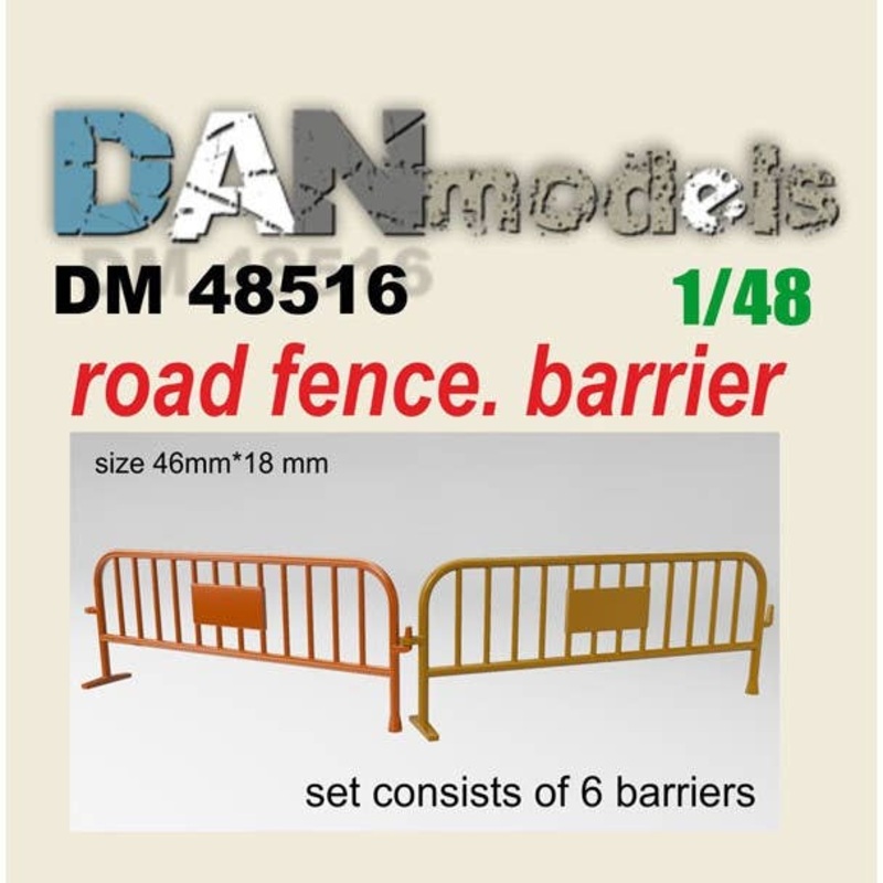 1/48 Road fence. Barrier, 6 pcs