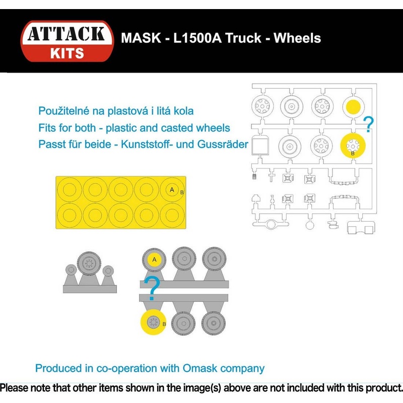1/72 L1500 A/S Truck L1500 - Wheels Paint Mask Seal