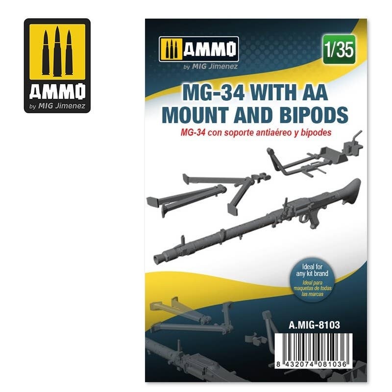 1/35 Mg-34W / Anti-Aircraft Machine Gun Rack & Bipod