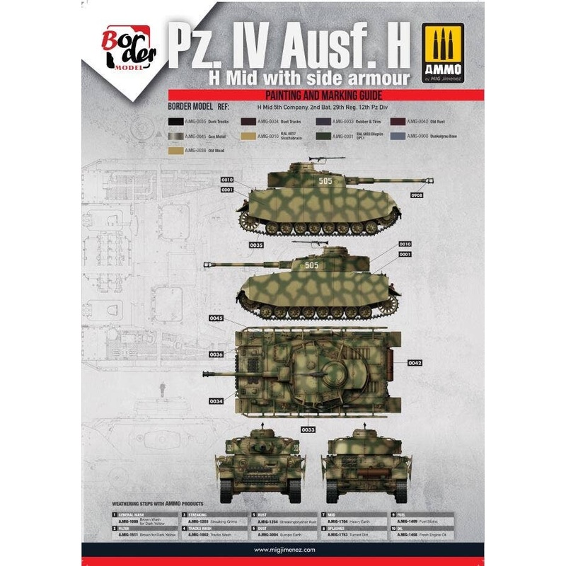 1/35 Pz.Kpfw. IV Ausf. H Mid Production Type Painting and Marking Guide 6 Panzer Reg. 12 SS Pz Div. Spring 1944, Northern Belgium