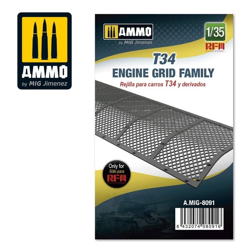 1/35 Engine Grill For T-34 Series Tanks (for Ryefield Model)
