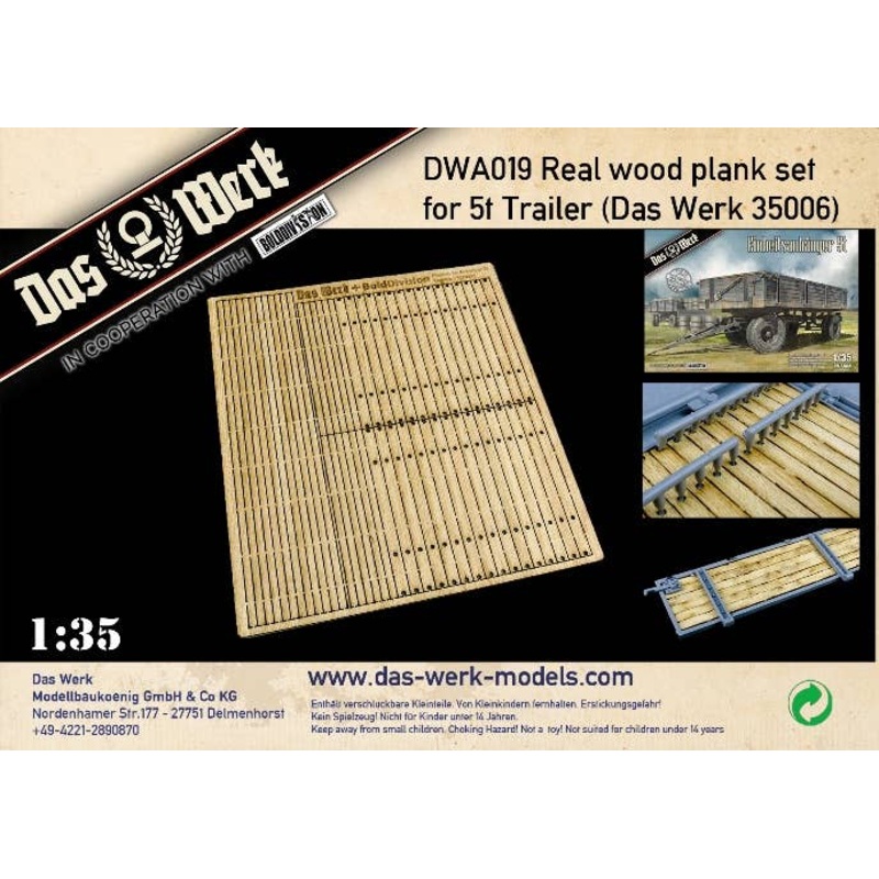 1/35 German Utility Trailer 5t Floor Board/Panel Wooden Board Set