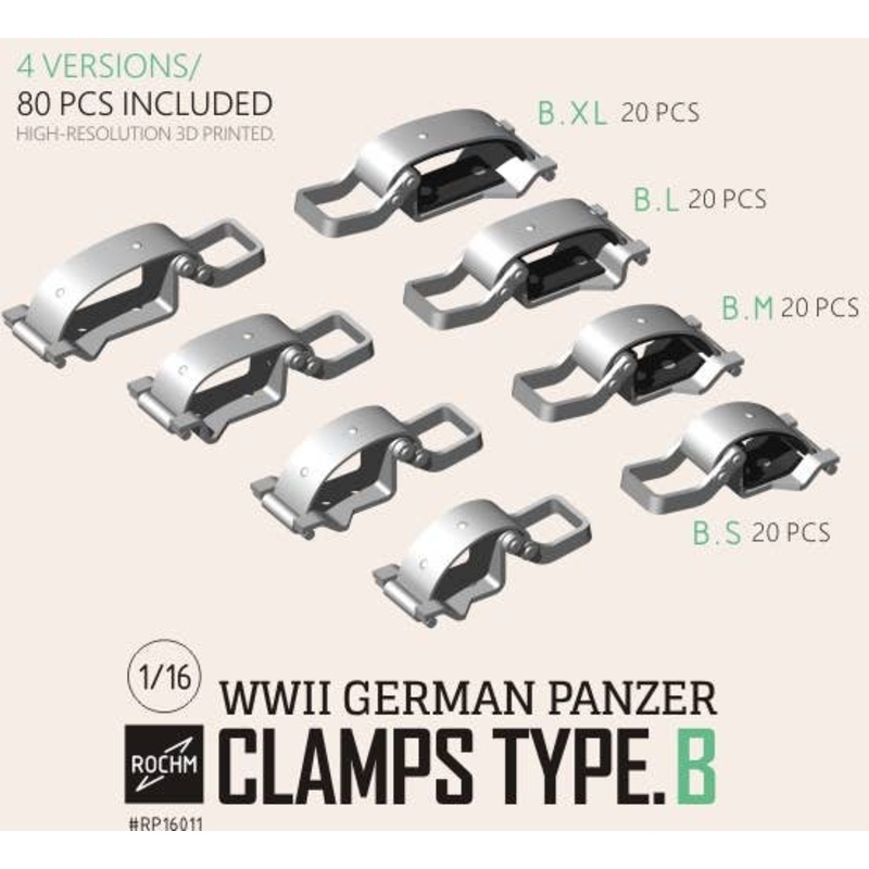 1/16 WW.II German Army Vehicle Clamp Type B (4 Ver. 80pcs)
