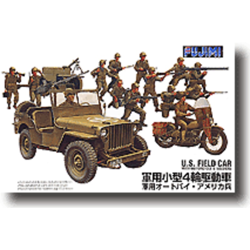 1/76 US Field Car w/Motorcycle & Soldier