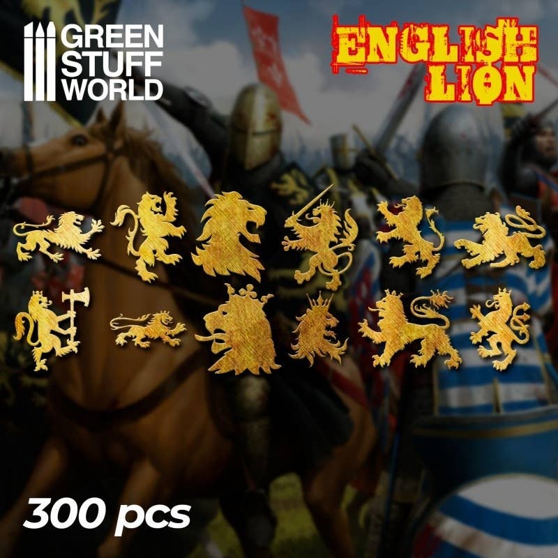 Brass British Lion Coat Of Arms Set