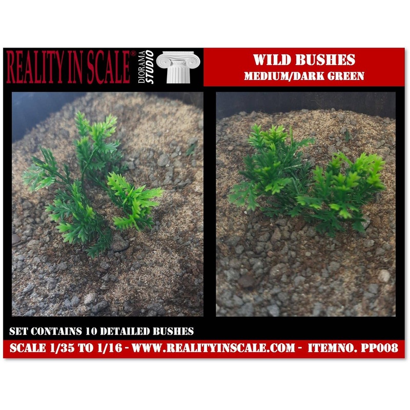 Bushes in the Field-Multicolor Medium/Light Green (1/16 - 1/35)