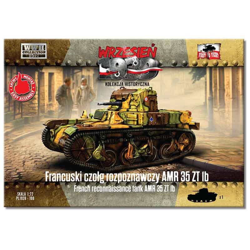 1/72 French Renault AMR35 ZT1b Reconnaissance Tank 13.2mm Machine Gun Type