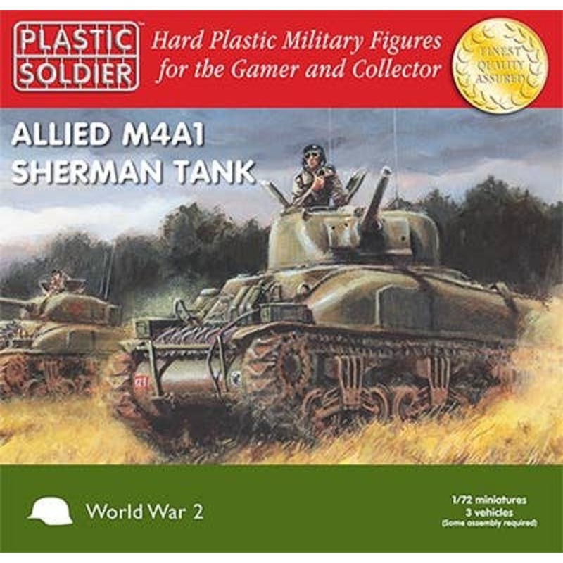 1/72 Sherman M4A1 75mm Tank (Three Tank Set)