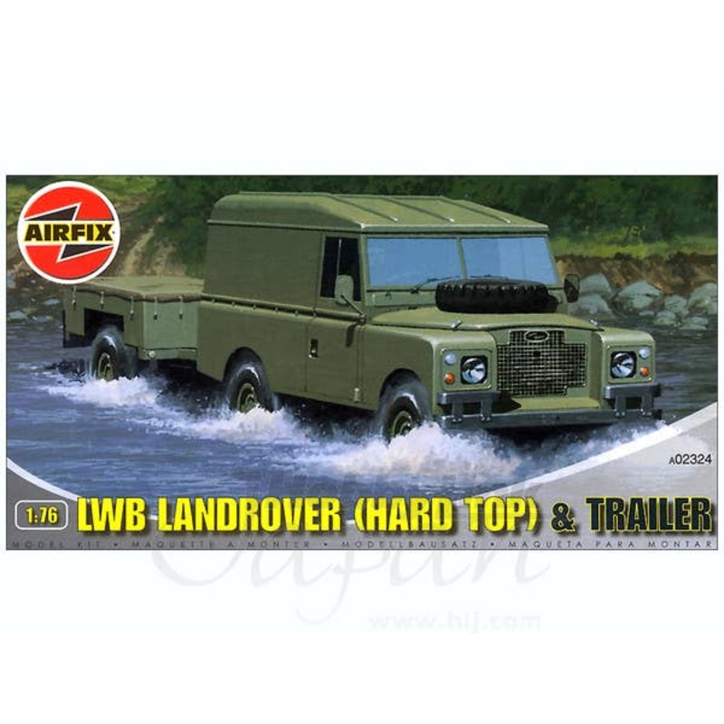 1/76 LWB Landrover (Hard Top) & Trailer