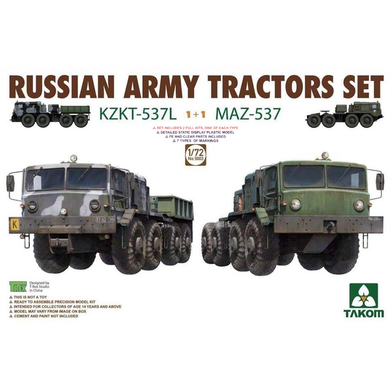1/72 Russian Army Tractors Set KTKT-537L & MAZ-537
