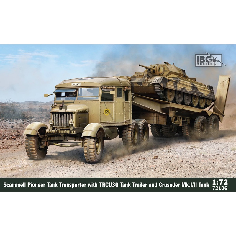 1/72 Scammell Pioneer Tank Transporter with TRCU30 Tank Trailer and Crusader Mk.I/II Tank
