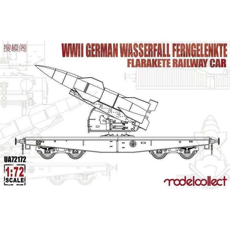 1/72 WWII German Wasserfall Ferngelenkte Flarakete Railway Car