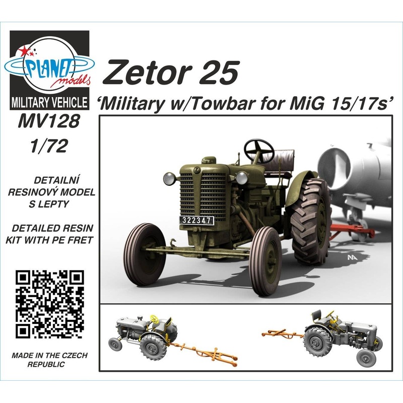 1/72 Zetor 25 Military w/Towbar for MiG 15/17s