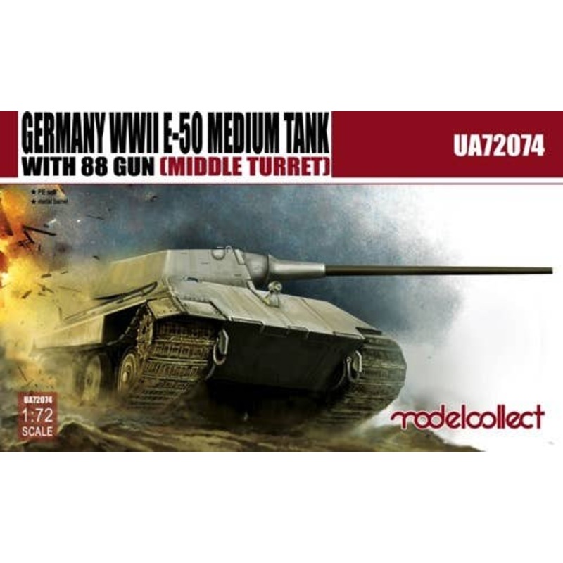 1/72 Germany WWII E-50 Medium Tank with 88 Gun (Middle Turret)