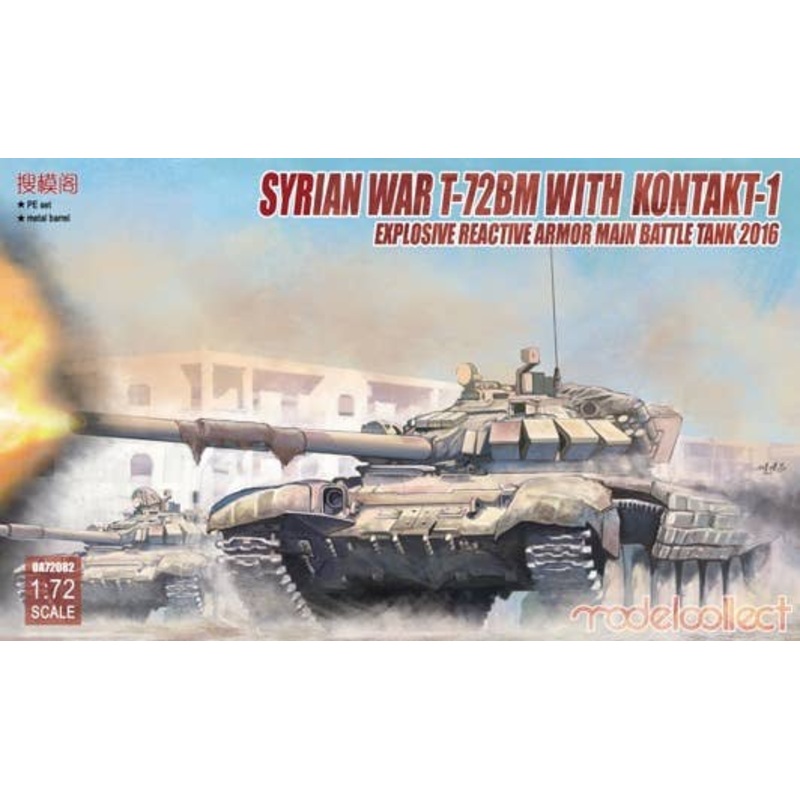 1/72 Syrian War T-72BM with Kontakt-1 Explosive Reactive Armor Main Battle Tank 2016