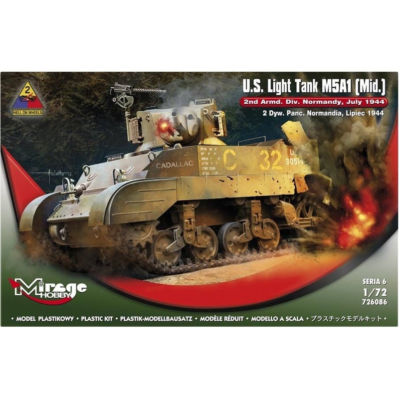 1/72 U.S. Light Tank M5A1 (Mid.) "2nd Armd. Div. Normandy, July 1944"