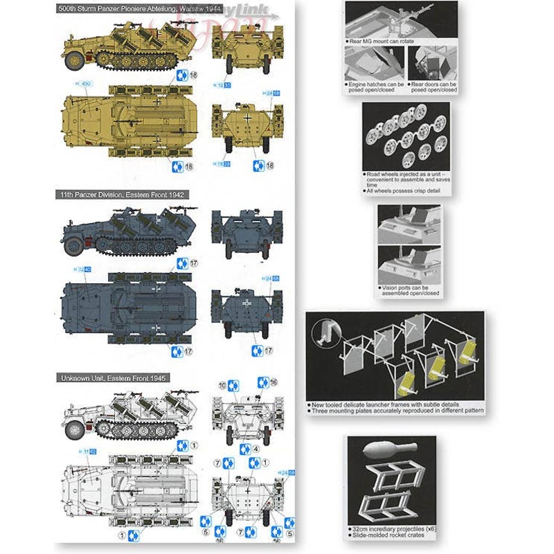 WW.II German Army Sd.Kfz. 251/2 Ausf.C Wurfrahmen 40 Mounted type
