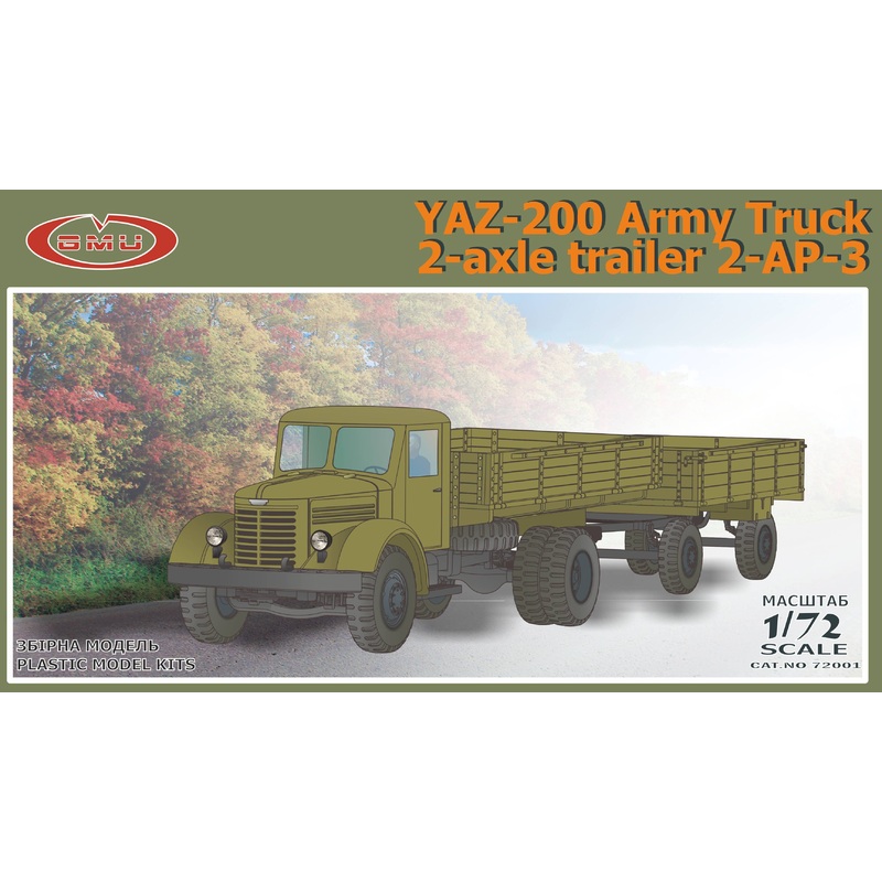 1/72 YAZ-200 Army Truck/2-axle trailer 2-AP-3
