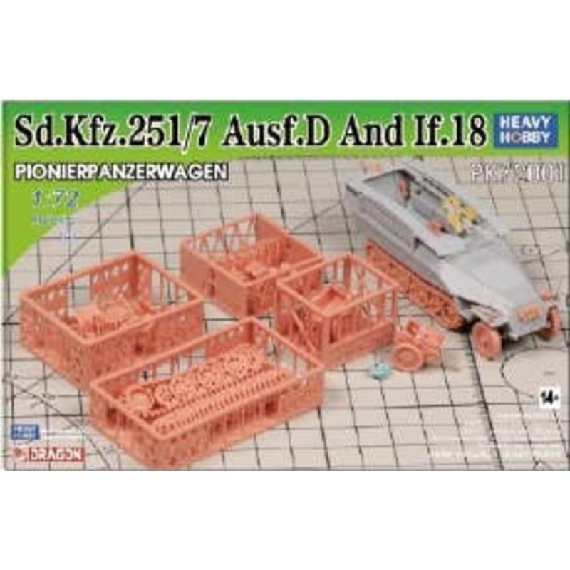 WWII German Army Sd.Kfz.251/7 Type D Armored Engineer Vehicle 2in1 Hybrid Kit