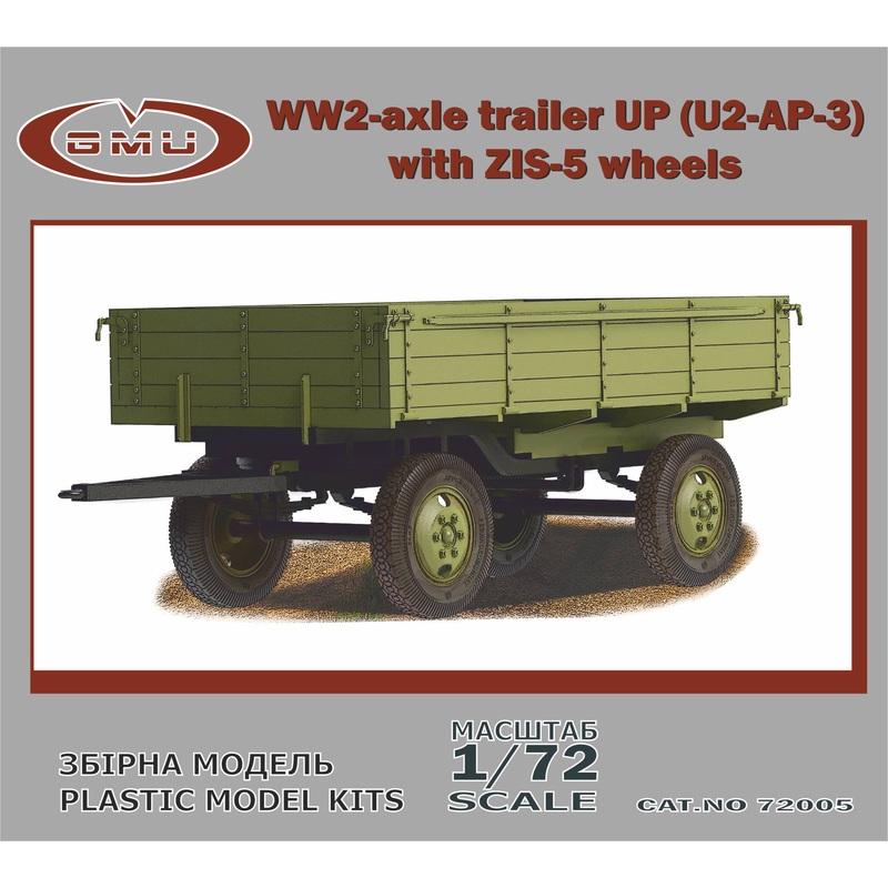1/72 2-axle trailer UP (U2-AP-3) with ZIS-5 wheels
