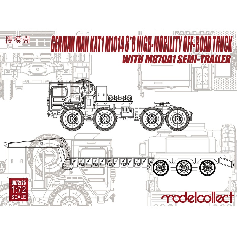 1/72 German MAN KAT1 M1014 8x8 High-Mobility Off-Road Truck with M870A1 Semi-Trailer