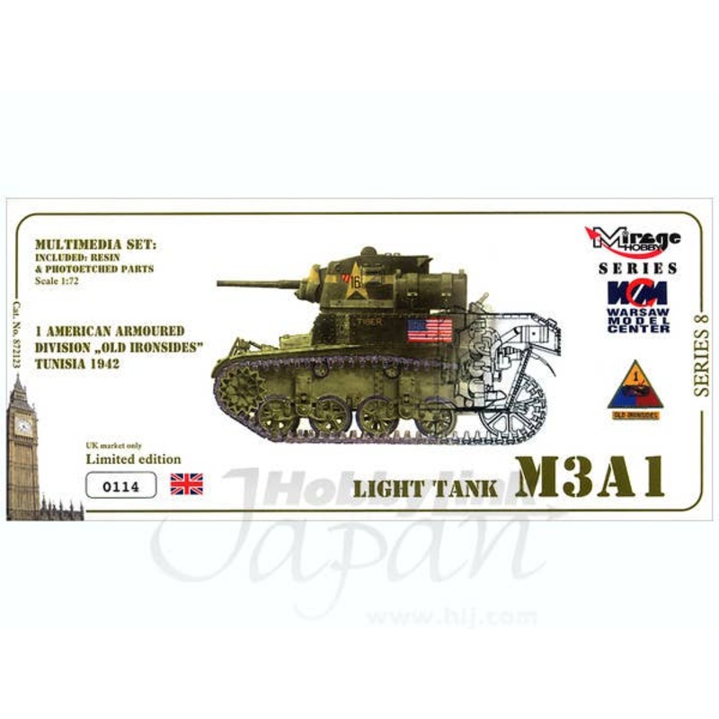 1/72 M3A1 Light Tank 1st American Armored Divi. "Old Ironsides" Tunisia 1942