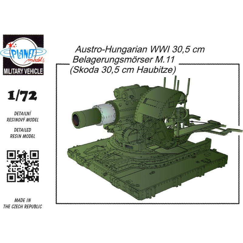 1/72 Austro-Hungarian WWI 30,5 cm Belagerungsmorser M.11 (Skoda 30,5cm Haubitze) All Resin Kit