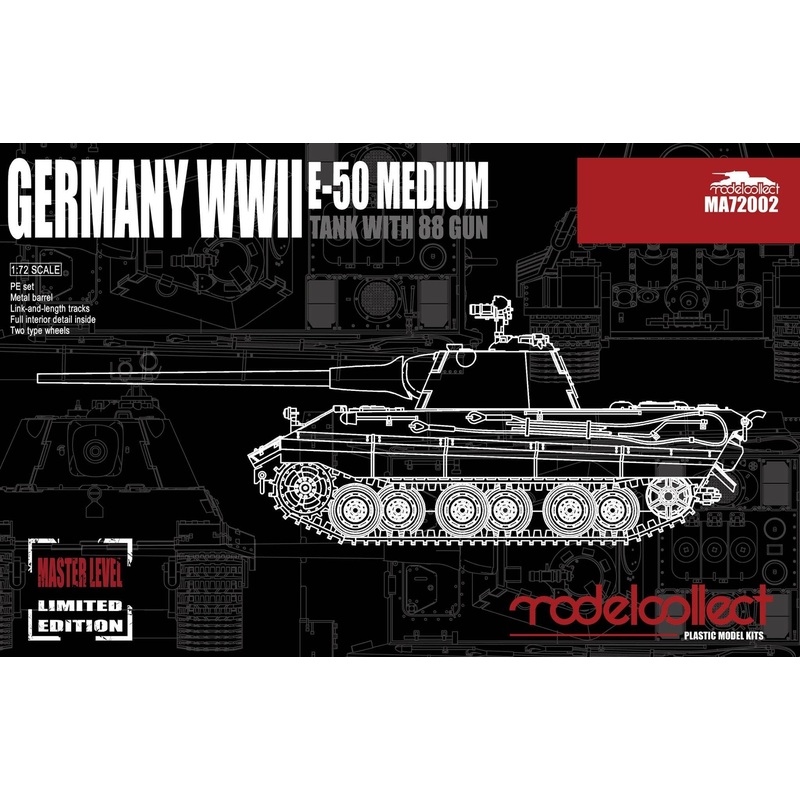 1/72 Germany WWII E-50 Medium Tank with 88 Gun