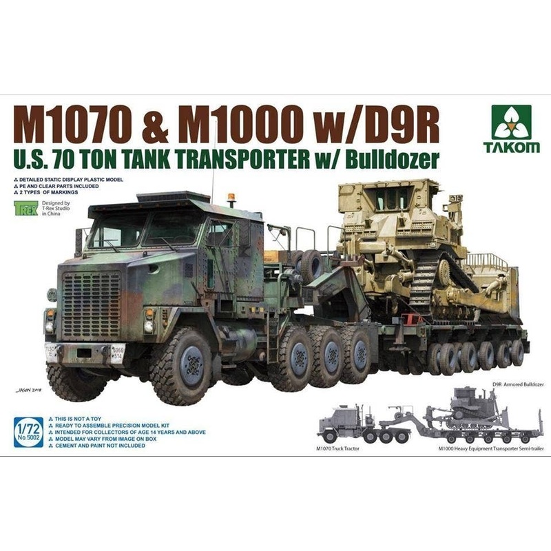 1/72 M1070 & M1000 w/ D9R U.S. 70 Ton Tank Transporter w/ Bulldozer (Reissue)