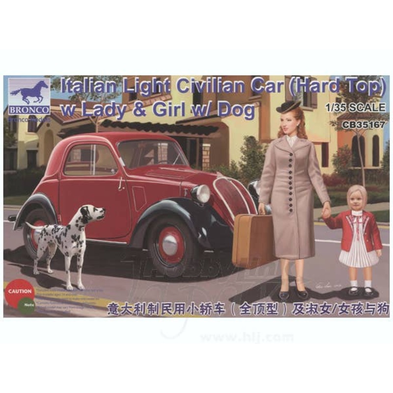 1/35 Fiat500 Topolino Hardtop + Woman And Girl & Dog