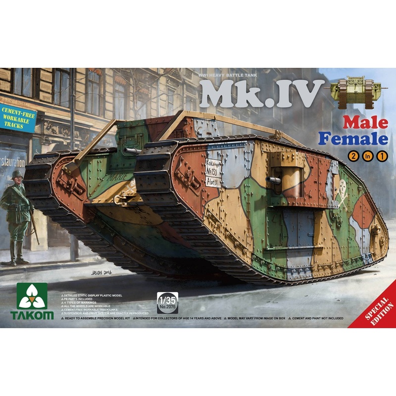 1/35 WWI Heavy Battle Tank Mk.IV Male/Female 2 In 1