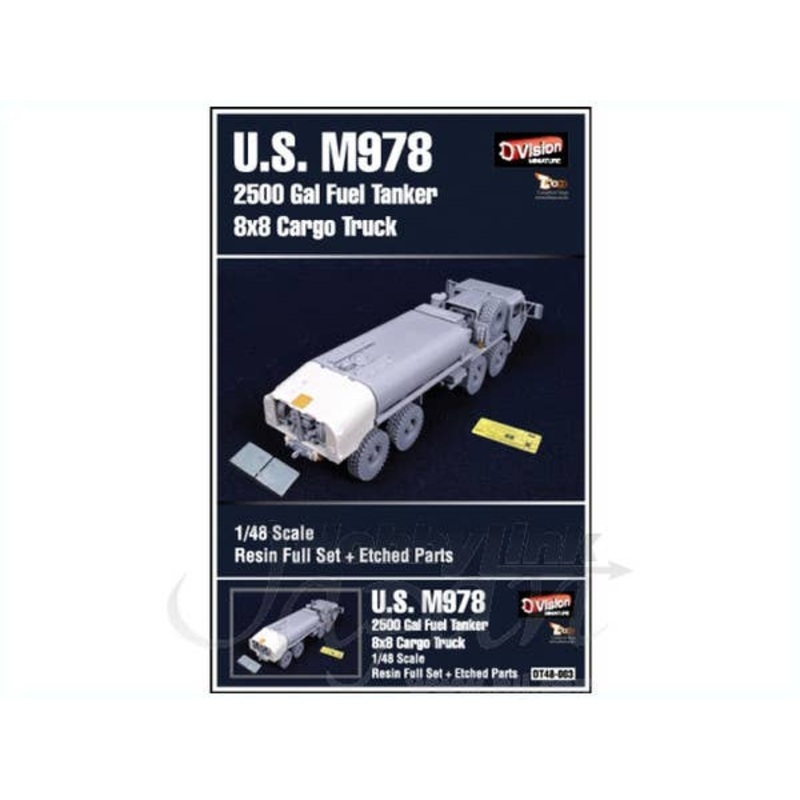 1/48 M978 2500 Gal Fuel Tanker 8x8 Cargo Truck Resin Full Kit