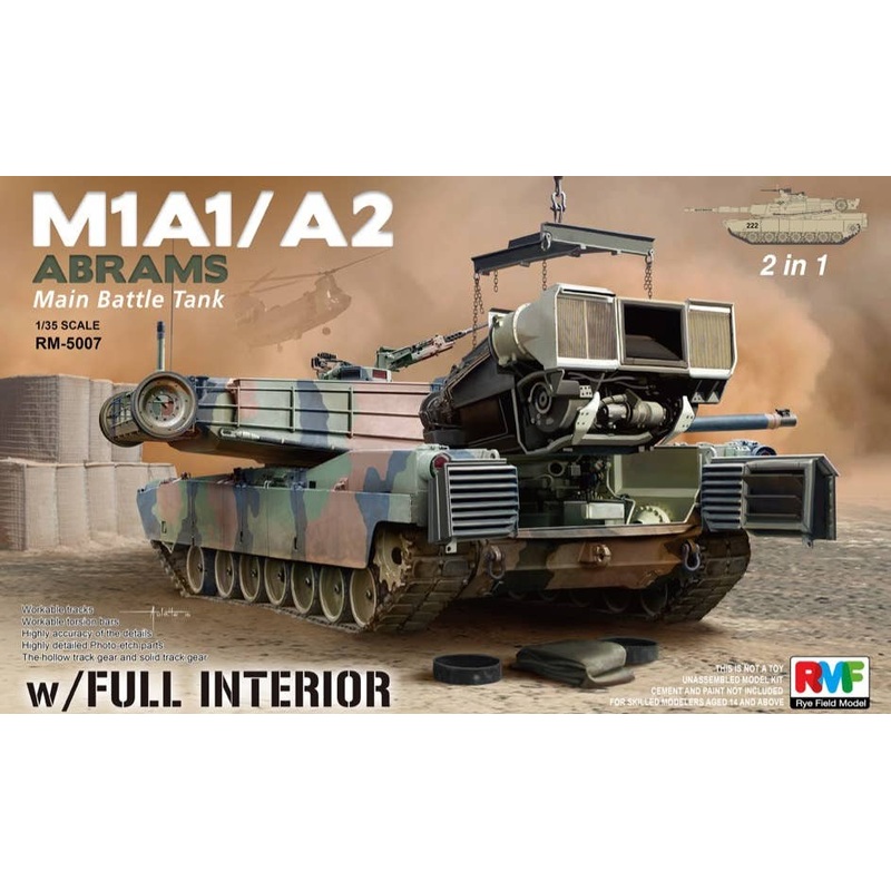 M1A1/A2 Abrams Main Battle Tank w/ Full Interior 2 in 1