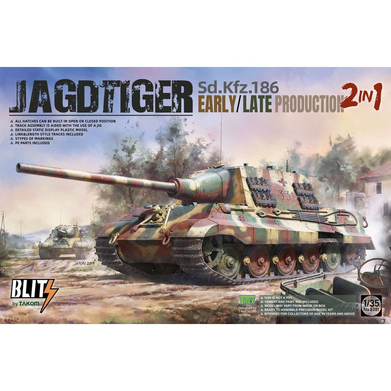 1/35 Blitz Series Jagdtiger Sd.Kfz.186 Early/Late Production, 2 in 1