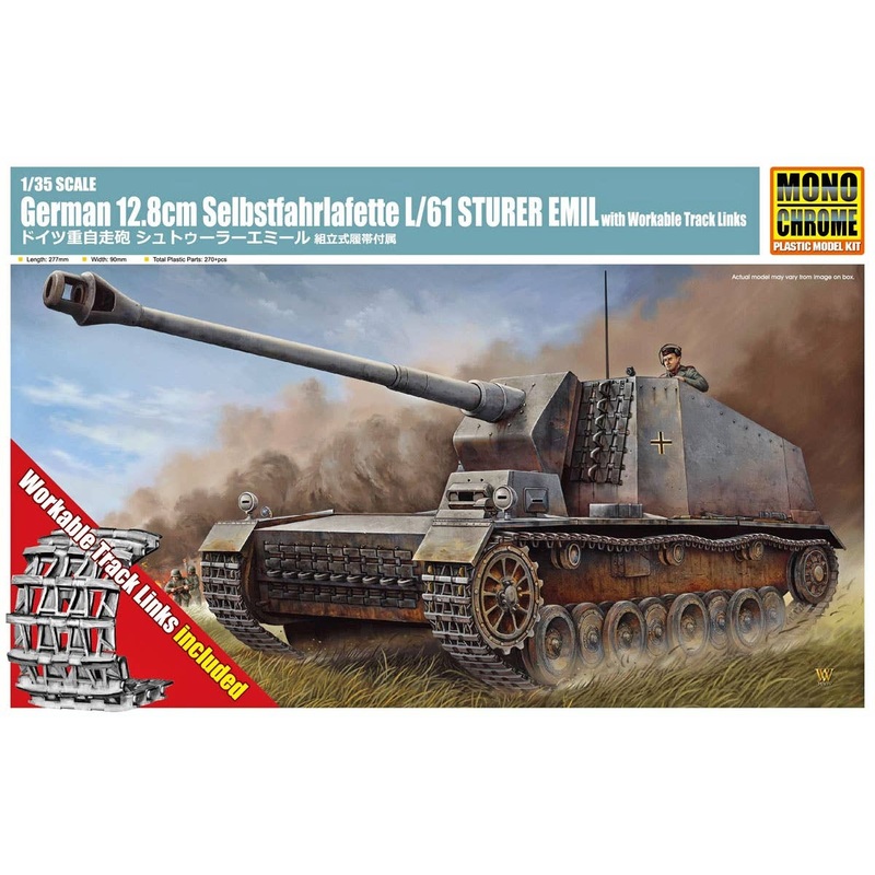 1/35 German 12.8cm Selbstfahrlafette L/61 Sturer Emil with Workable Track Links