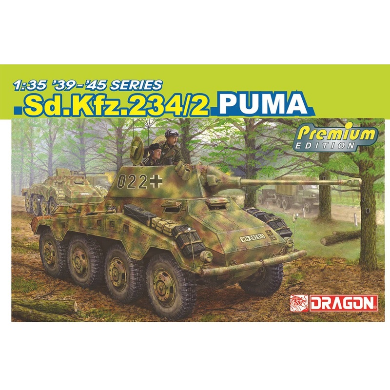 1/35 WWII German Army 8 Wheel Heavy Armored Vehicle Sd.Kfz.234/2 Puma Aluminum Gun Barrel Included Premium Edition