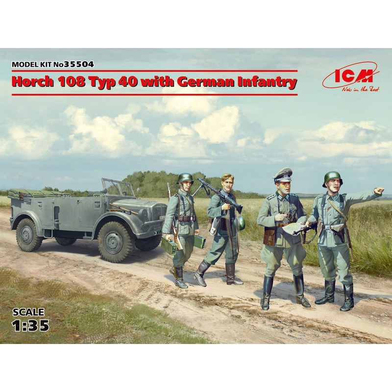 1/35 WWII German Personnel Car Typ 40 Horch 108 w/German Infantry