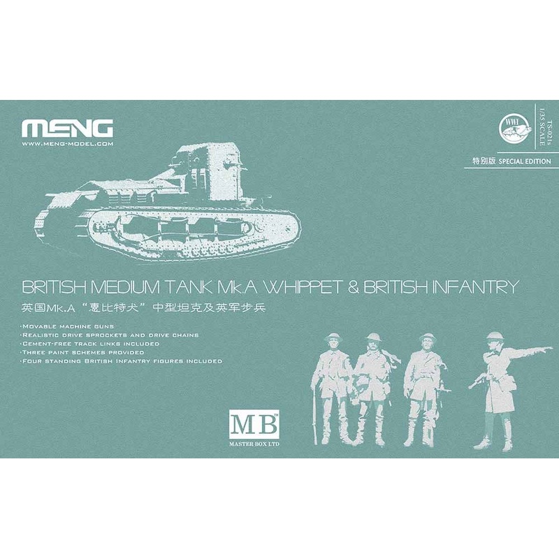 1/35 British Medium Tank Mk.A Whippet & British Infantry