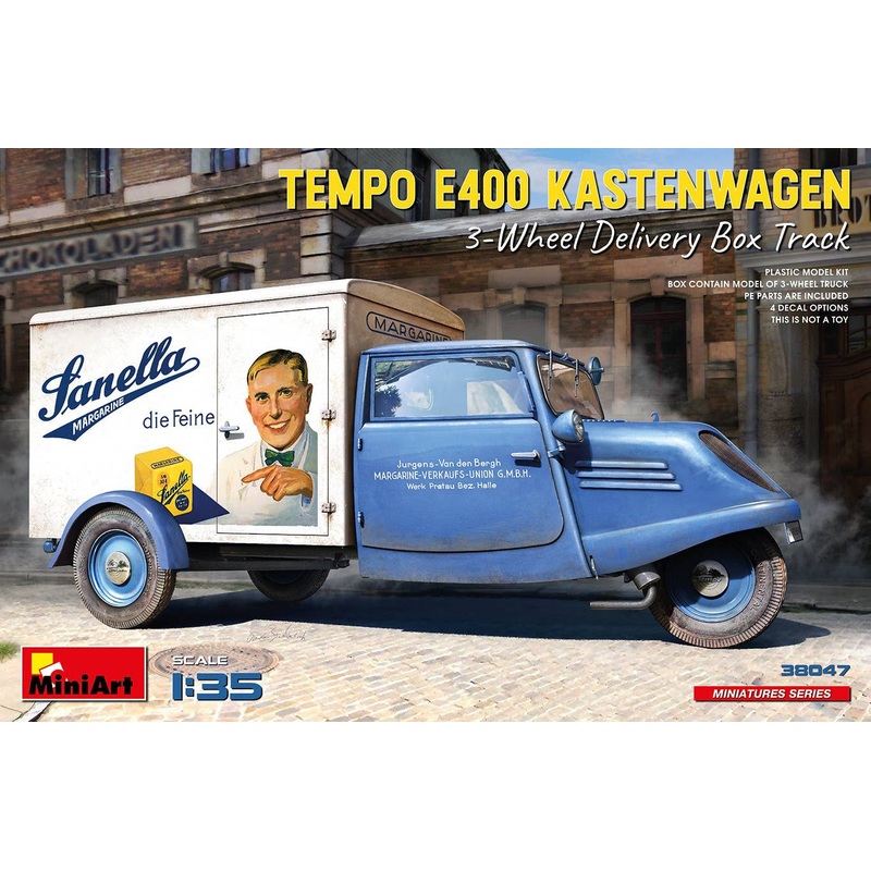 1/35 TEMPO E400 KASTENWAGEN 3-Wheel Delivery Box Truck