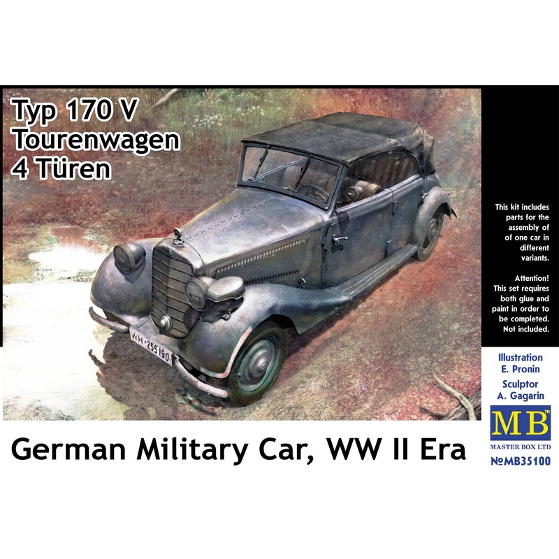 1/35 German Military Car, Type 170 V, Tourenwagen, 4 Turen, 1937-1940