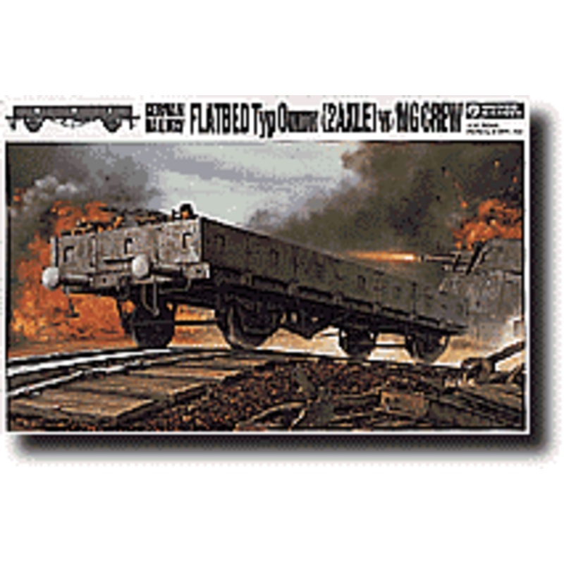 1/35 German Railway Flatbed Type Ommr w/MG Crew